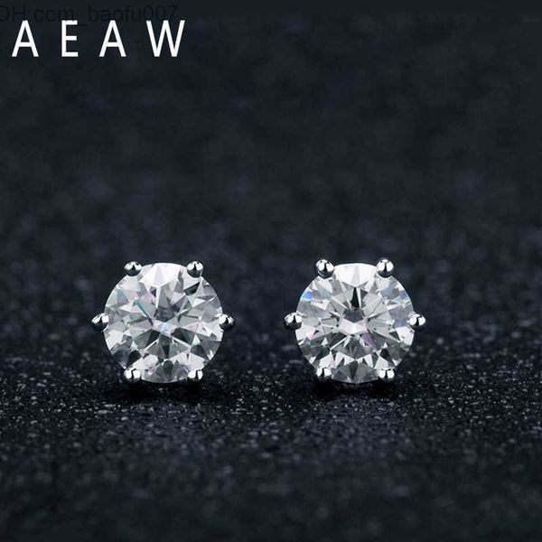 

charm ae 0.5ct 1ctw moissanite gemstone women's earrings solid 925 sterling silver d-color card exquisite jewelry z230713, Golden