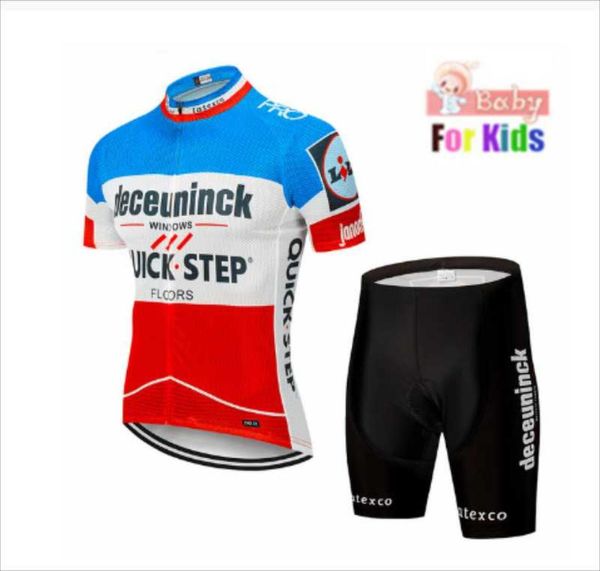 

2021 quick step etixxl for kids cycling jersey sets children short sleeve head shorts boys cycling wear sports clothing7515072, Black;blue