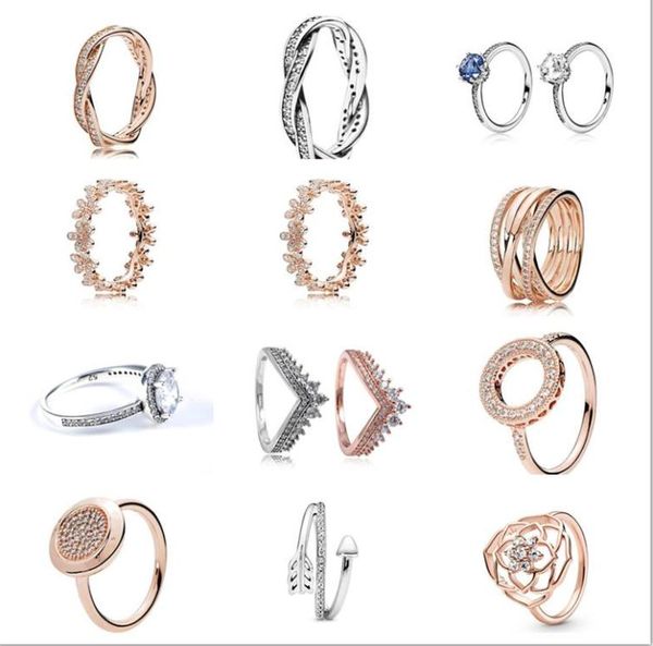 

geometric ring women mens party jewelry with original box for pandora 925 sterling silver rings set9191283