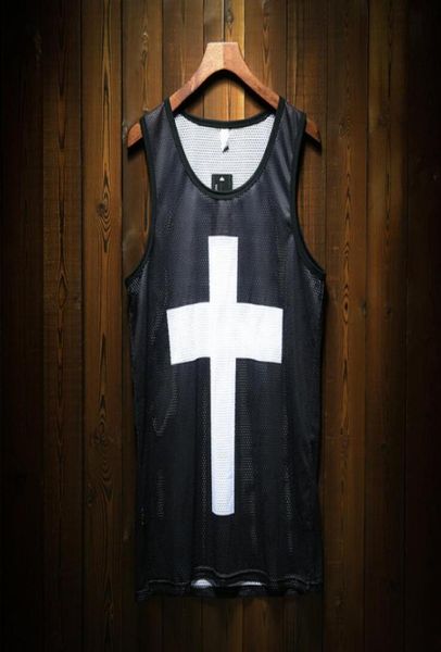 

man sleeveless fast dry hiphop fitness vest gym sports running tank 3467792, White;black