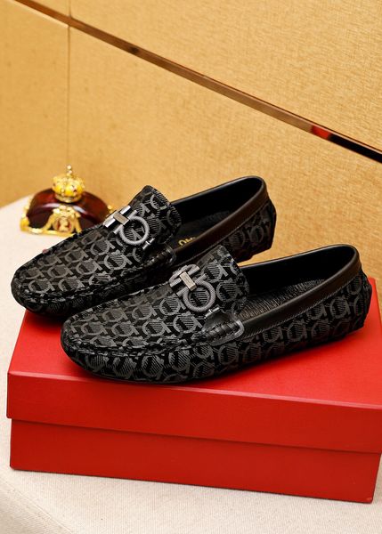 

2023 mens dress shoes brand designer formal dress shoes business party flats men office casual loafers size 38-47, Black