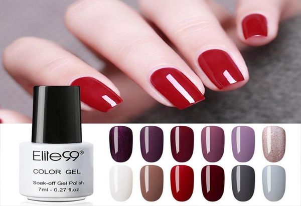 

elite99 12 pieceslot pure color gel nail polish set vernis semi permanant uv nails gellak base needed nail art varnish6254437, Red;pink