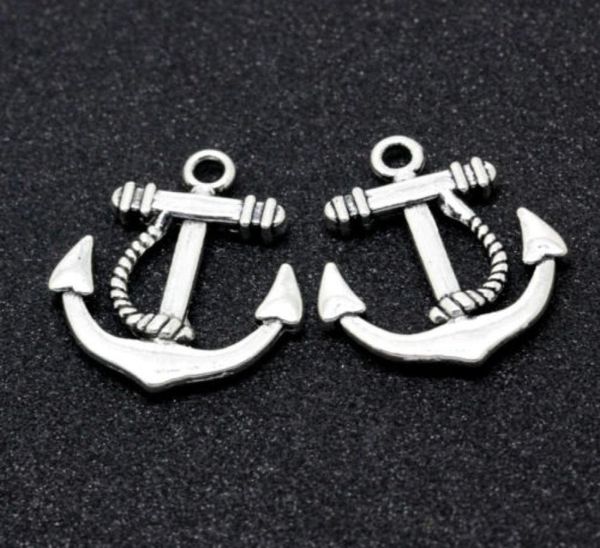 

200pcs tietan silver color metal anchor charms pendants a8358732585, Bronze;silver
