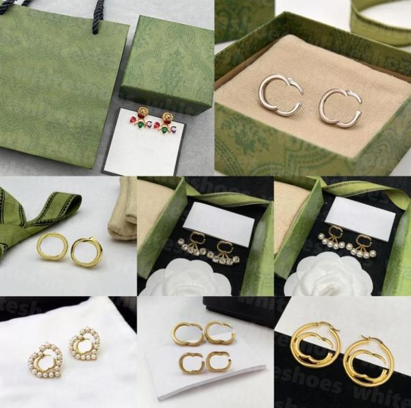 

women gold plated stud designer hollow letter studs crystal rhinestone earring heart shaped luxury earrings2716716, Golden;silver