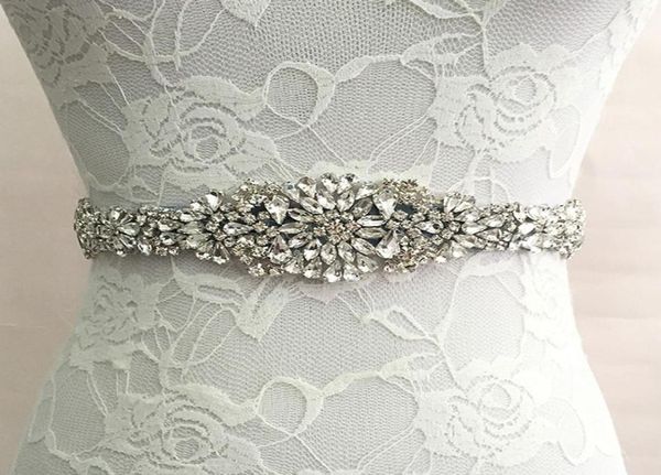 

bridal sash wedding princess rhinestone belt girl flower bridesmaid dress accessories multi color ribbon sw518201179, White