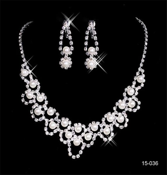 

15036 popular eyesight fashion bride jewel sets crystal wedding bridal round necklace earring evening party jewelry3747880, White