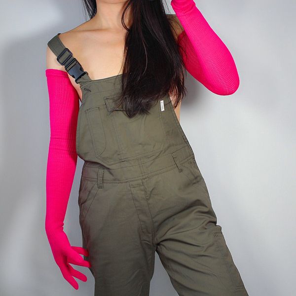 

five fingers gloves long knit gloves 70cm 28" arm warmer women girl cable wool rose pink magenta 230712, Blue;gray