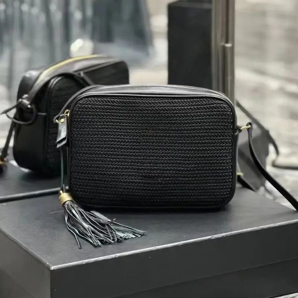 

womens mirror quality raffias lou camera bag designer luxury hobo shoulder bags straw weave crossbodys vanity hand bag mens chain purse clut