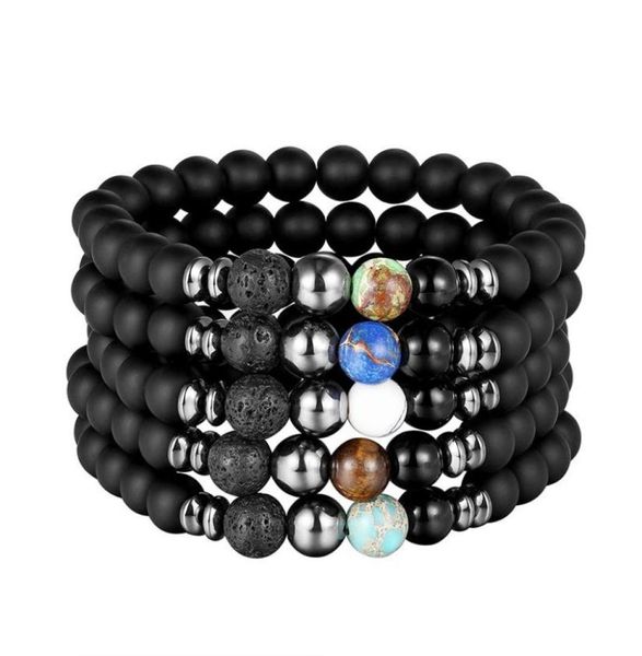 

link chain 10 piecespack chakra bracelet buddha for women men couples friendship pulceras joyeria gifts whole pulseras hombr3709042, Black