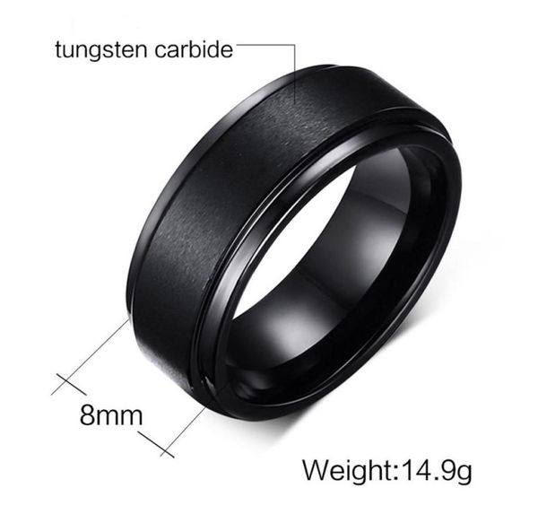 

wedding ring 8mm classic comfort fit mens black tungsten carbide wedding band ring ring in usa and europe7388033, Slivery;golden