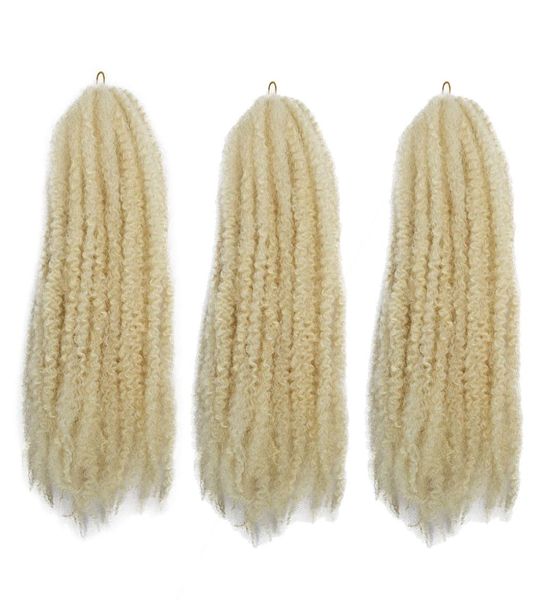

blonde crochet marley braids hair blonde afro kinky 18 inch synthetic kanekalon braiding hair extensions 3packs6131409928, Black
