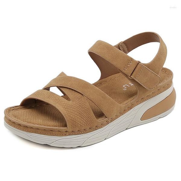 

dress shoes women sandals sewing design roman beach hook & loop wedges comfortable summer flats siketu brand designer, Black