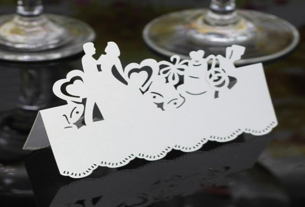 

laser cut place cards hollow paper name card with lovers for party wedding seating cards wedding table decorations pc20058359892