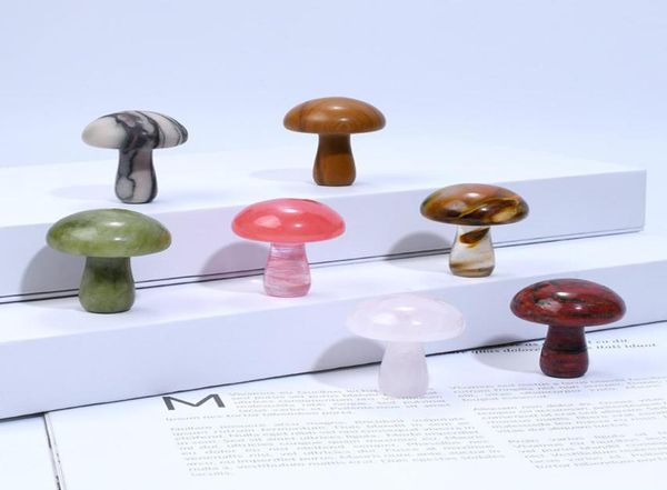 

36x30x13mm random natural stone mushroom plant statue carving aquarium home decoration crystal polishing gem23118764052995, Black