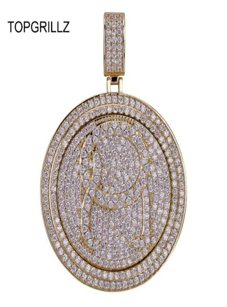 

rillz qc spinner letter pendant necklace iced out hip hoppunk gold silver color chains for men cz charms jewelry gift j19071333894937