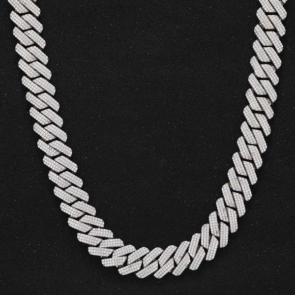 

19mm miami cuban chain sterling silver cuban link chain s925 iced out necklace for men hip hop jewelry
