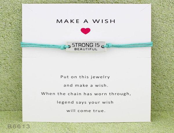 

new strong is beautiful charm wish bracelets with gift card girls friendship infinity adjustable wrap bangle for women inspiration6984229, Golden;silver