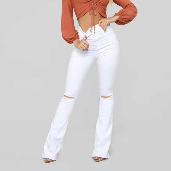 

women039s jeans hole white flare women high waist streetwear flared pants lady skinny denim trousers blue boot cut female 2021 6361232