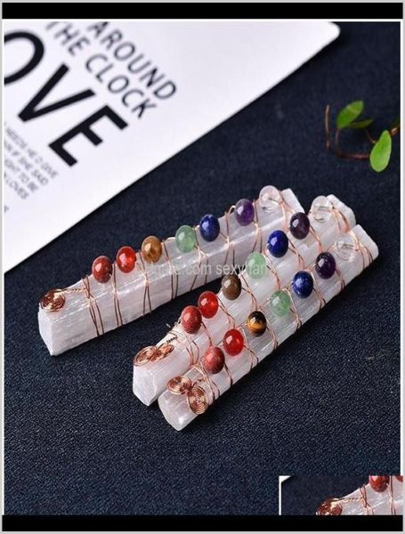 

rock crystal quartz seven chakra healing crystals stones selenite stick wand for yoga meditation spiritual reiki beads wire wrappe1888699, Black