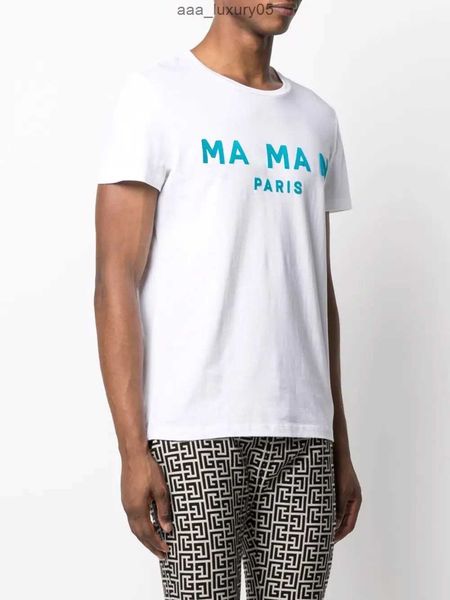 

men's t-shirts white cotton t-shirt with blue brand paris print fashion tshirts mens designer summer t-shirts male quality tee 05623 d, White;black