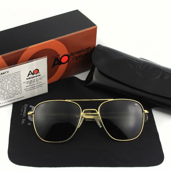 

sunglasses frames pilot polarized sunglasses men brand designer ao sun glasses male american army military optical yq1002 230712, Silver
