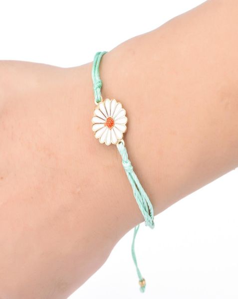 

20pcslot bohemia adjustable multicolor flower chain bracelets braided wax rope yoga anklet women flower bracelets jewelry gift8628466, Golden;silver