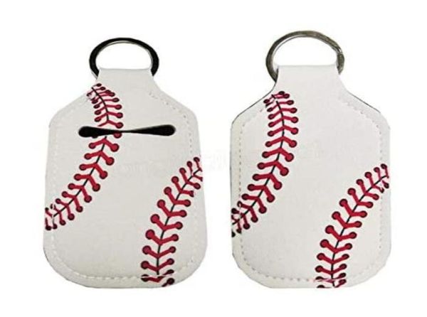 

leather sport accessories baseball owal keychain hand sanitizer holder for backpack kids travel size6195880