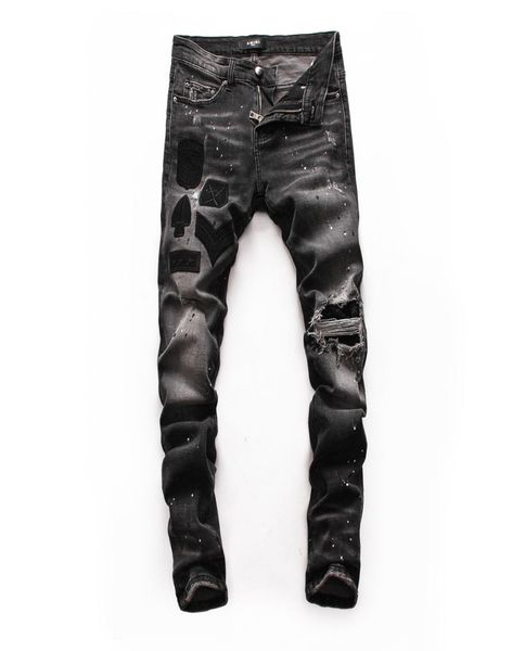 

2020 jeans mens brand designer men denim jeans embroidery pants fashion clothes luxury ripped jeans mens pants4979721, Blue