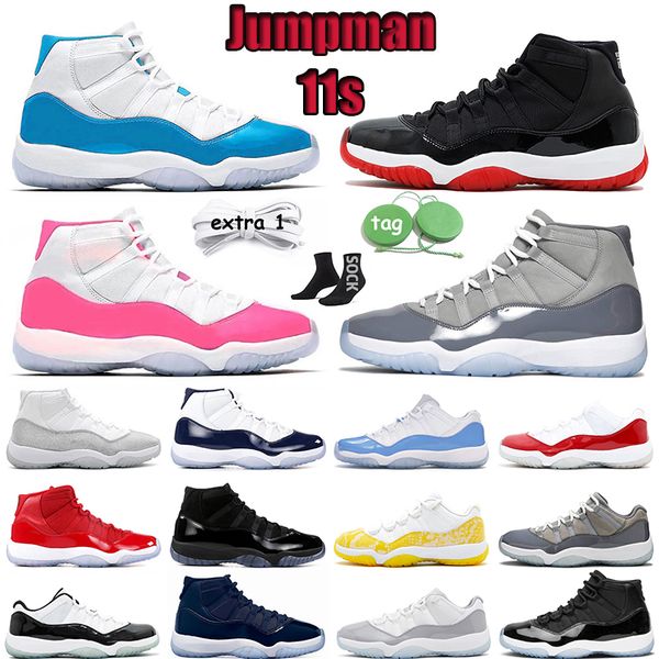 

11s cherry 2023 low basketball shoes jumpman 11 sneakers dmp white jade blue white cement yellow snakeskin cool gray pink bred gamma blue de