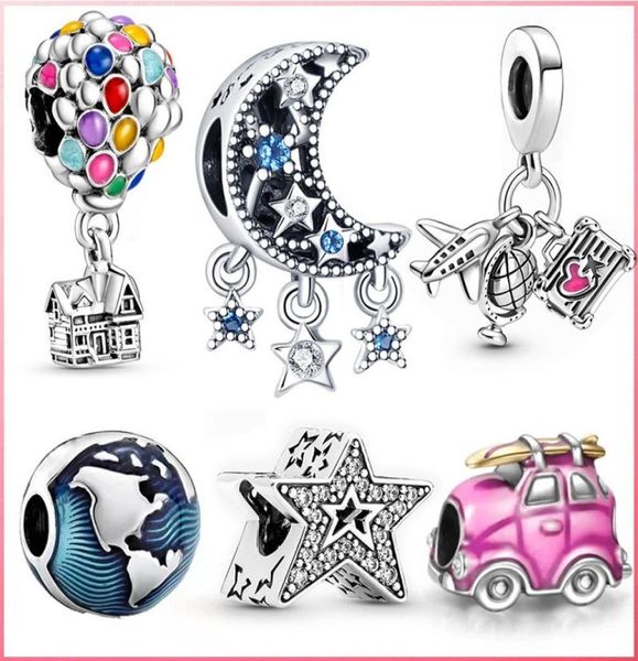 

fit p charm bracelet european silver charms beads star sky galaxy earth astronaut crystal pendant diy chain for women 5587838, Black