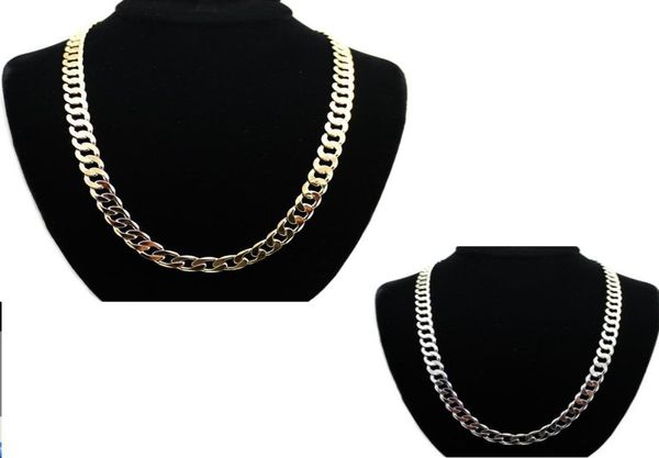 

men039s hiphop fashion k gold plated alloy 80cm315inch cuban link chain necklace 12 mm1475572, Silver