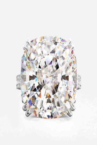 

cushion cut 10ct moissanite diamond ring 100 original 925 sterling silver engagement wedding band rings for women party jewelry1093404, Golden;silver