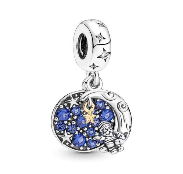 

fits pandora bracelets 20pcs silver blue starry moon and stars dangle charm bead heart fit pandora charms bracelet beads for 925 s4508287, Black