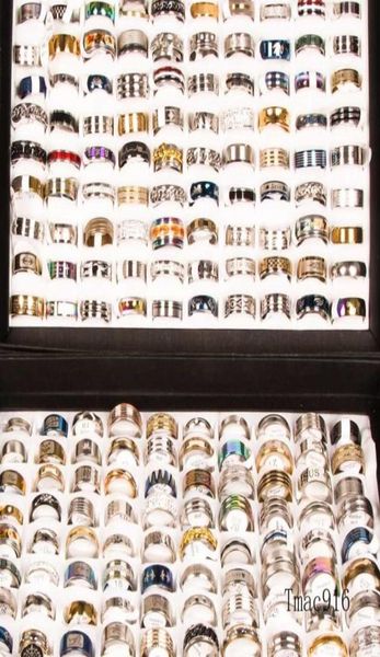 

new fashion 50pcspack mix styles men039s women039s stainless steel jewelry rings gifts6716674, Silver