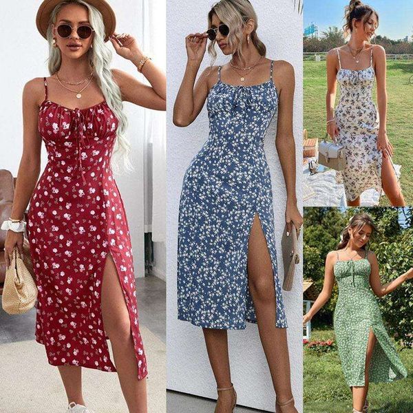 

summer womens floral commuter elegant dress, Black;gray