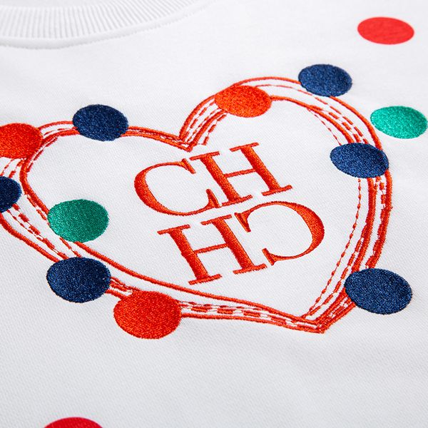 

cute colorful polka dot girl spring and autumn white sweatshirt, Black