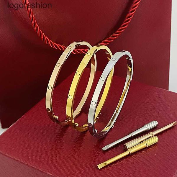 

4mm thin 6th titanium steel bangle designer women men love bracelet bangles silver rose gold screw screwdriver nail bracelet couple jewelry, Black