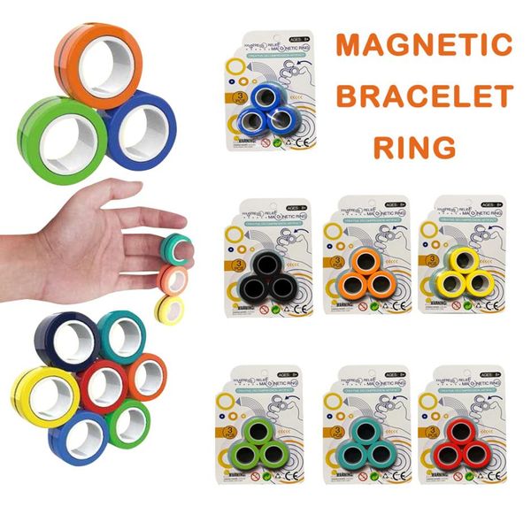 

antistress magnetic magic rings magic show tool unzip toys for magician trick props decompression magic trick toys ring gift2859339, Golden;silver