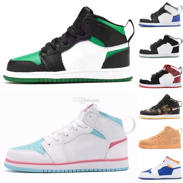 

jumpman 1 kids basketball shoes 1s university blue sneakers trophy room chicago red high og hyper royal barely orange digital pink big boys, Black