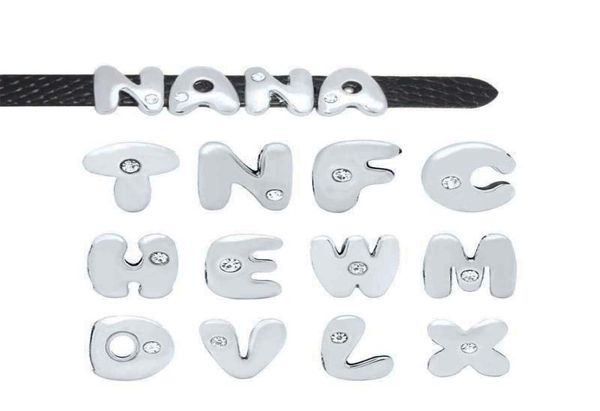 

20pcs at 8mm fat one rhinestone slide letters fit diy wristbnad bracelet lssl054560554, Blue;slivery