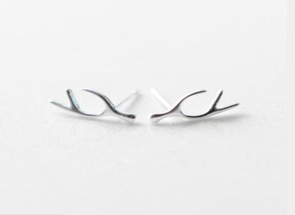 

fashion women antlers ear studs 925 sterling silver cute deer horn stud earrings girls birthday gifts ladies jewelry es81327839, Golden;silver