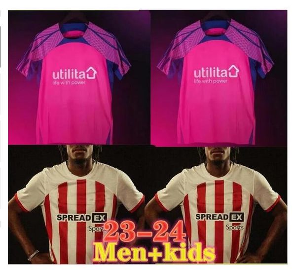 

23 24 sunderland soccer jerseys home away men kids kit 2023 coventry camiseta de futbol dajaku embleton broadhead gooch o'nien stewart, Black;yellow