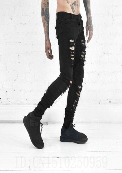 

wholenew hip hop youth fashion trends mens designer clothes 3036 black stretch rockstar moto rock skinny distressed ripped j5748722, Blue