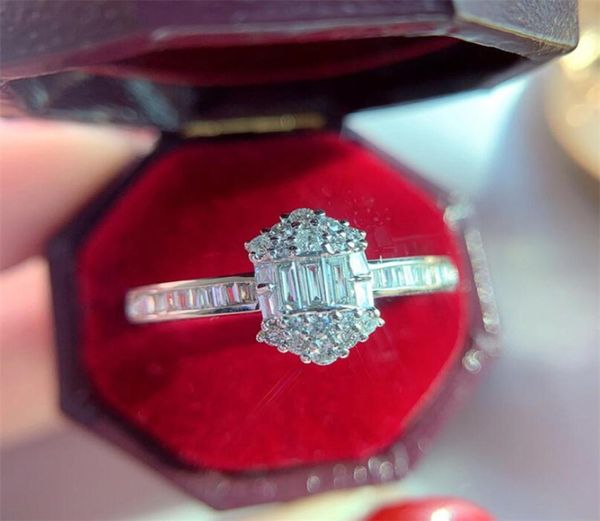 

size 610 victoria brand new luxury jewelry 925 sterling silver t princess cut white z cz diamond gemstones women wedding band2014673, Slivery;golden