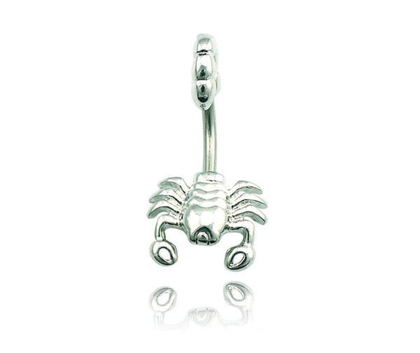 

20 pcs lot belly button rings 316l stainless steel silver plated scorpion navel body piercing jewelry2853780