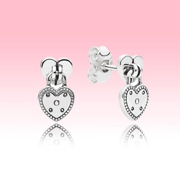 

love heart pendant stud earring women wedding jewelry for 925 sterling silver luxury designer earrings with original box set5852246, Golden;silver
