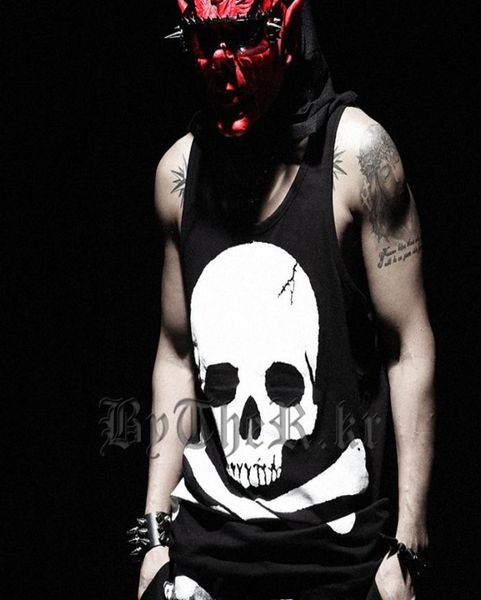 

2017 streetwear skull print coon tank men hip hop clothing rock tank sportswear undershirt8259044, White;black