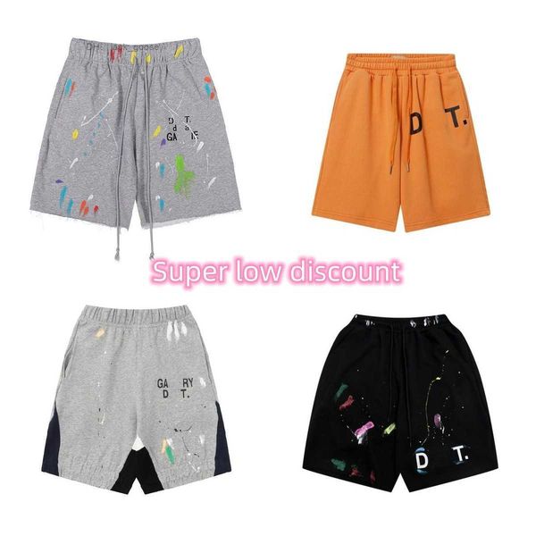 

1to1 galery dept men's women's shorts american fashion brand galleryes depts hand-painted splash printing pure cotton terry fog hi, White;black