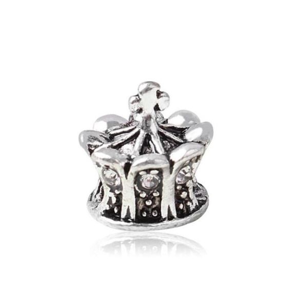 

white 05 crystal charm bead big hole fashion women jewelry european style for diy bracelet necklace new arrival8161293, Bronze;silver