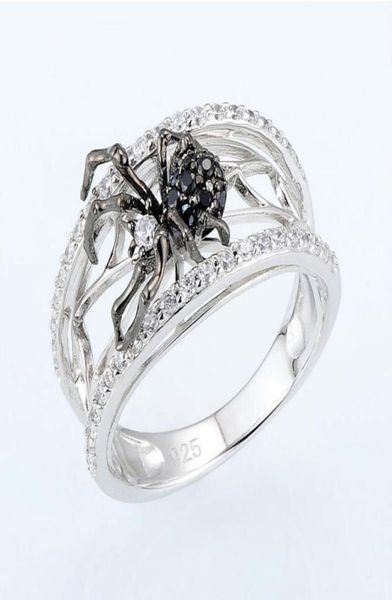 

s983 fashion jewelry black spider ring zircon diamond rings7294674, Silver